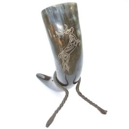 Stag Drinking Horn & Rack