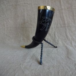 Boar Drinking Horn With  Rack